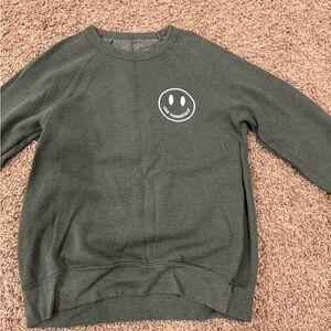Gildan Dark Green Sweatshirt (live thankfully) with Smiley Face
